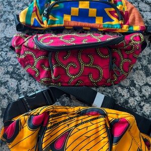 Vibrant Patterned Waist Bags Trio